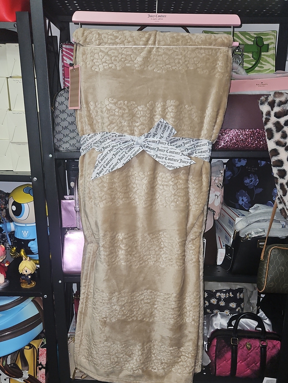 Juicy Couture Beige Velour Strapless Maxi Skirt with Branded Bow